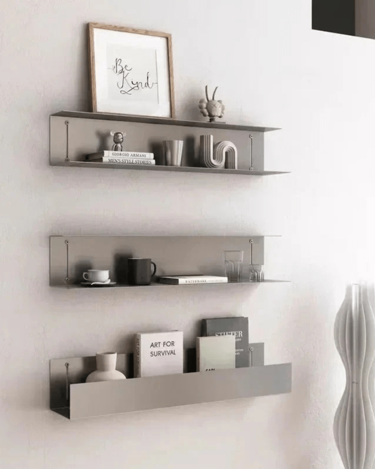 Calmara – Elegantes Wandregal aus Edelstahl - Bolania