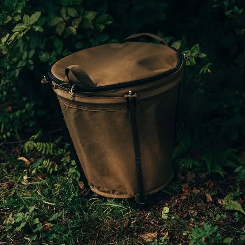 Faltbarer Outdoor-Mülleimer 20 Liter mit Wasserdichter Innenauskleidung Reißverschluss-Deckel und Aluminiumgestell für Camping