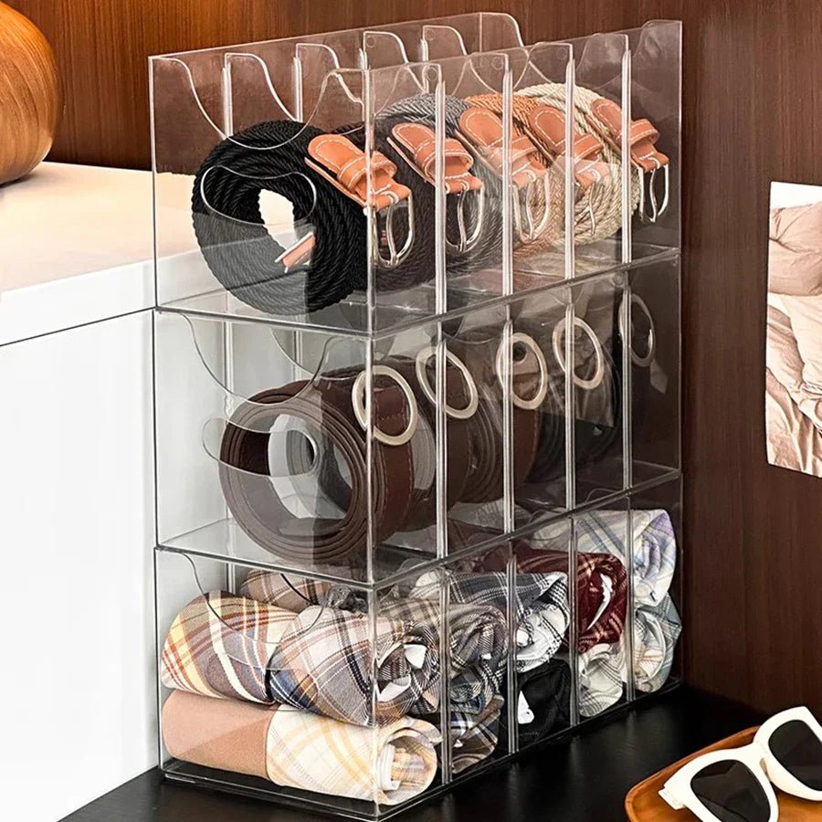 Clarion Acryl - Gürtelorganizer – Galeriehafte Ordnung für Ihre Accessoires - Bolania