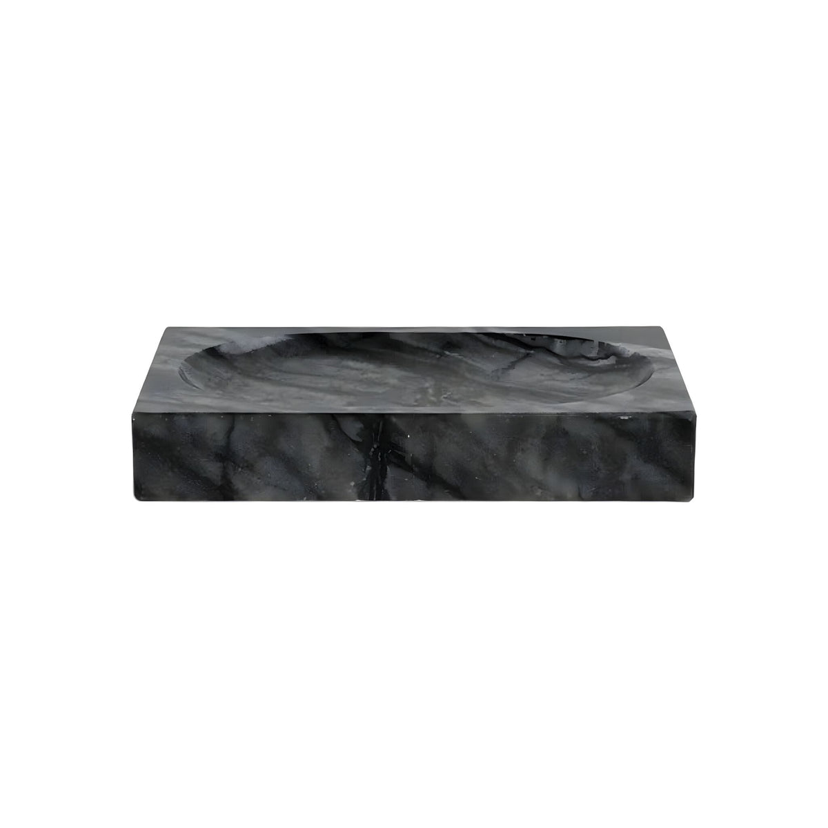 Bathroom Accessories in Marble Look with Gold-Colored Fittings, Dispenser, Tumbler and Tray