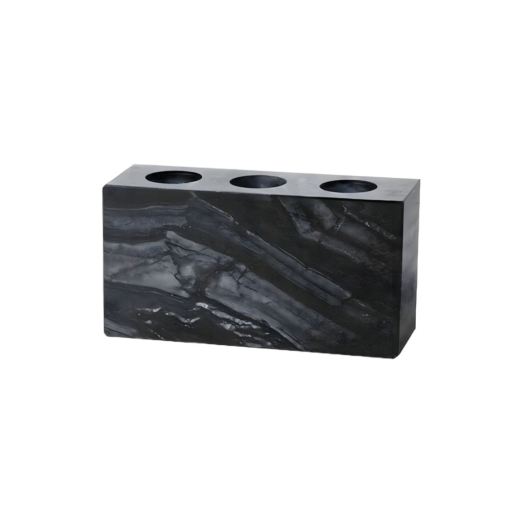 Bathroom Accessories in Marble Look with Gold-Colored Fittings, Dispenser, Tumbler and Tray
