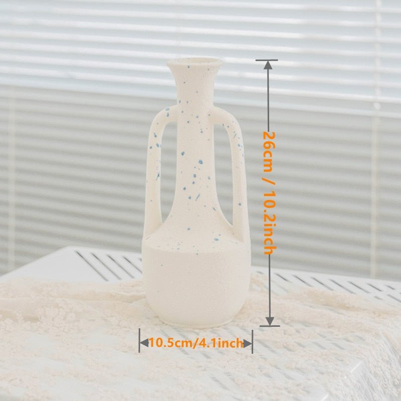 Dekorative Keramikvase in Cremeweiß mit Matter Oberfläche und Verschiedenen Formen für Trockenblumen und Wohn-Design - Bolania
