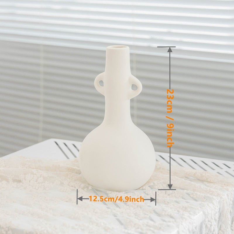 Dekorative Keramikvase in Cremeweiß mit Matter Oberfläche und Verschiedenen Formen für Trockenblumen und Wohn-Design - Bolania