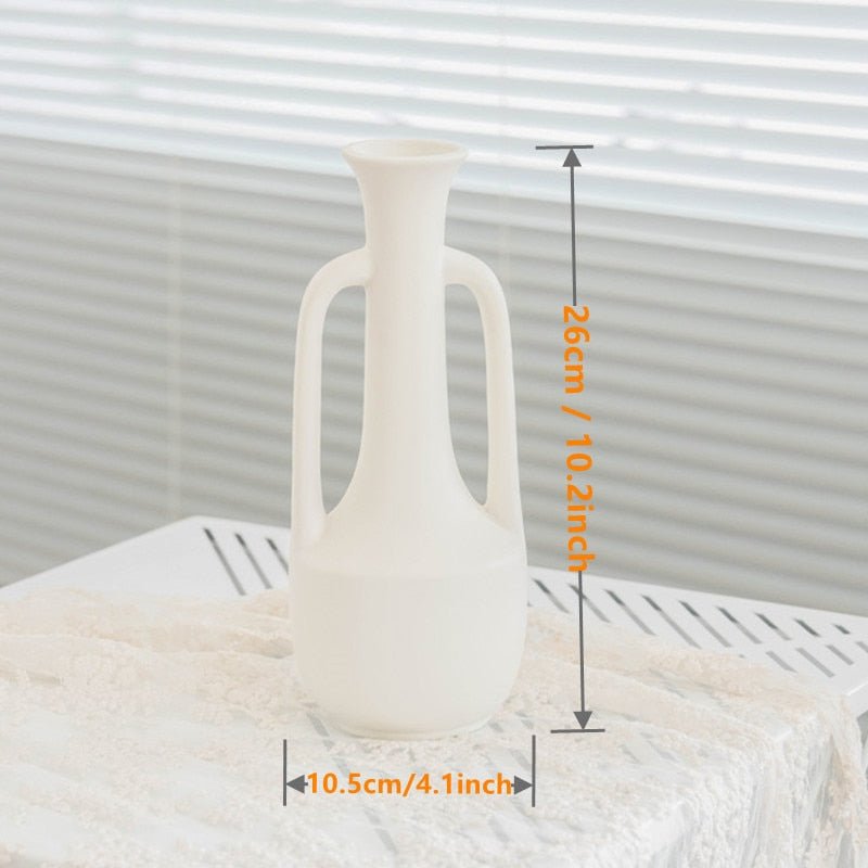 Dekorative Keramikvase in Cremeweiß mit Matter Oberfläche und Verschiedenen Formen für Trockenblumen und Wohn-Design - Bolania
