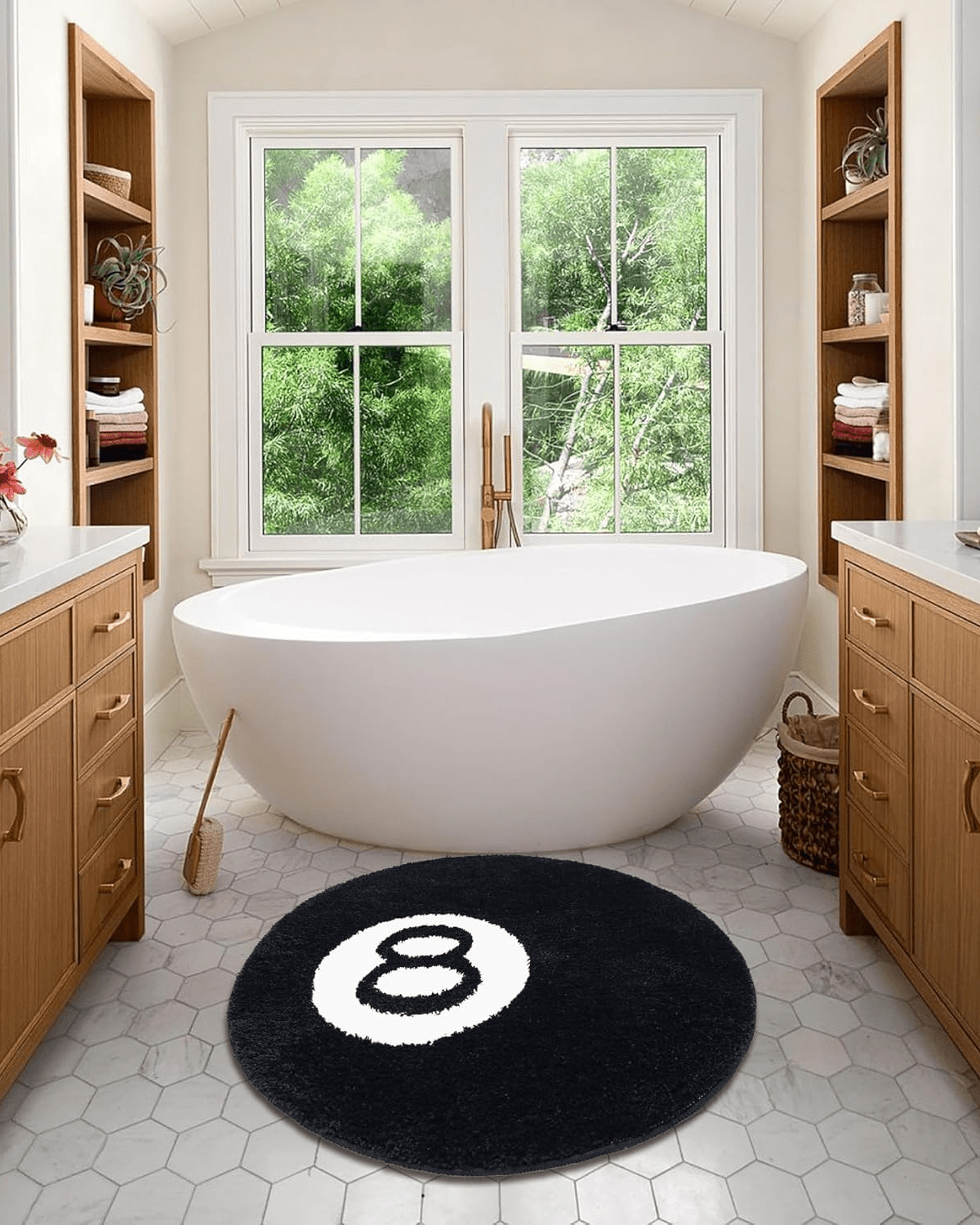 Ébène Rond Teppich – Luxuriöses Statement in Schwarz - Weiß - Bolania