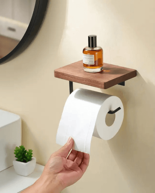 Ebénis – Eleganter Toilettenpapierhalter mit Ablage - Bolania