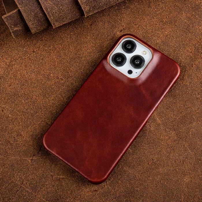 Echtleder Handyhülle mit Ölwachs - Finish Stoßfeste Schutzhülle für iPhone 13 bis 16 - Bolania