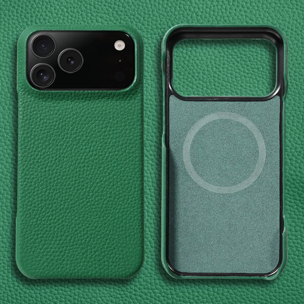 Echtleder iPhone Hülle mit MagSafe und Erhöhtem Kameraschutz Mikrofaser - Innenfutter und Ultraflachem Profil - Bolania