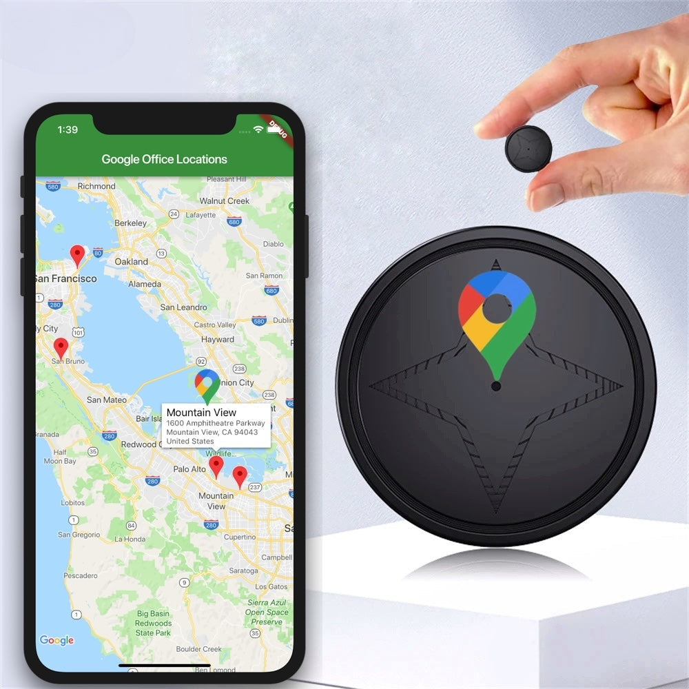GPS Tracker for Vehicles with Magnetic Mount, Real-Time Tracking via App, Waterproof Casing, Rechargeable 500 mAh Battery, Quad-Band GSM