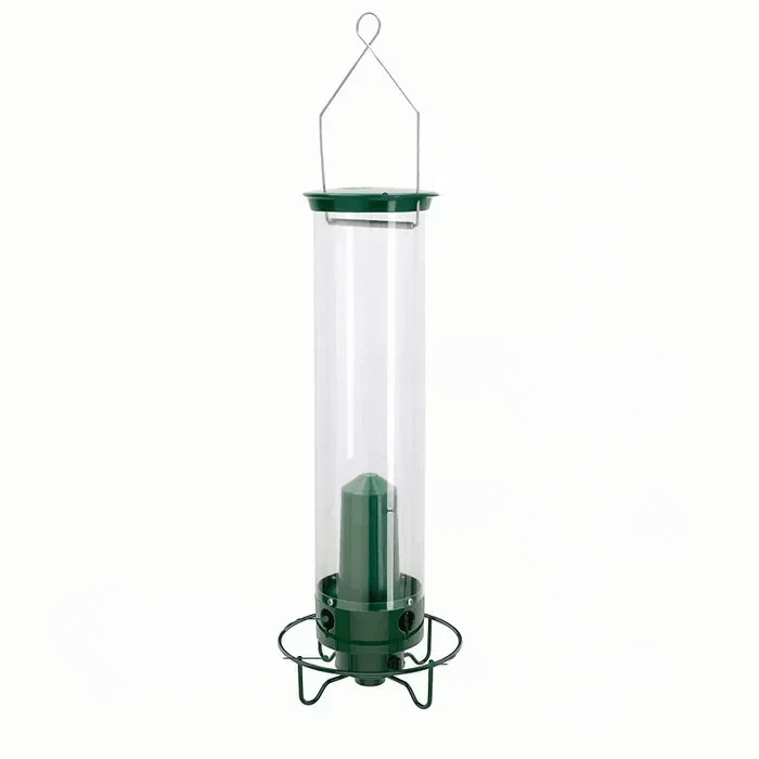 Eichhörnchen-Sicherer Vogel-Futterspender mit Gewichts-Mechanismus 4 Futter-Ports Metall und Polycarbonat zum Aufhängen - Bolania