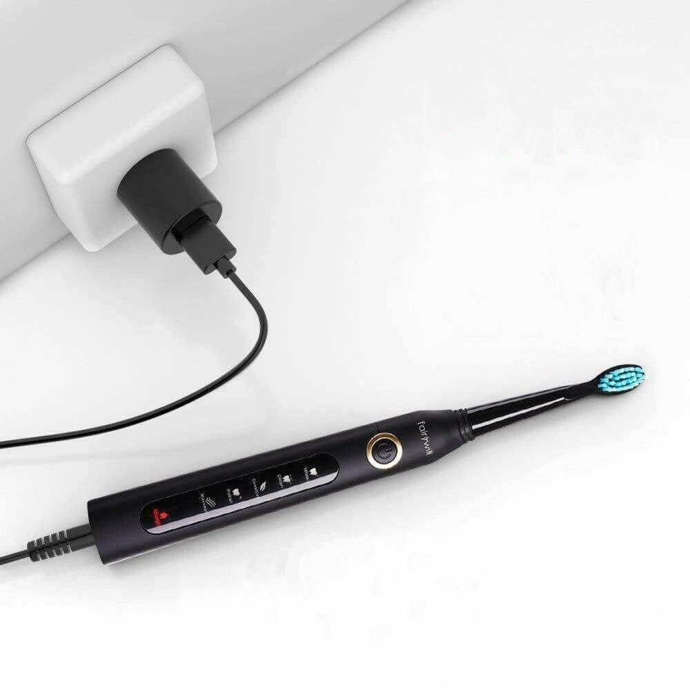 Elektrische Schallzahnbürste mit 5 Putzmodi USB - Aufladbar Bis zu 30 Tage Akkulaufzeit Wasserdicht 3 Aufsteckköpfe Smart - Timer - Bolania
