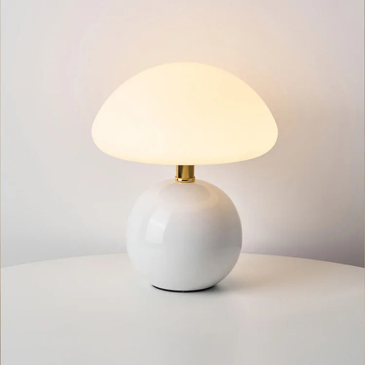 Bolania | Tischleuchte - Cremefarbenes Finish - Pilzform