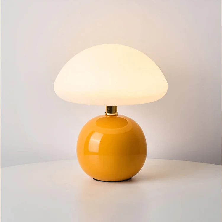 Bolania | Tischleuchte - Cremefarbenes Finish - Pilzform