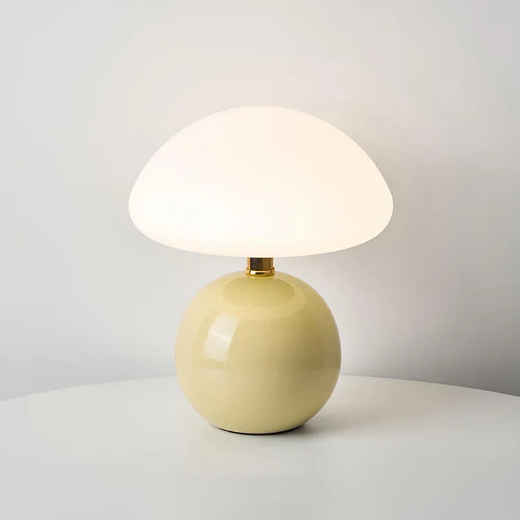 Bolania | Tischleuchte - Cremefarbenes Finish - Pilzform