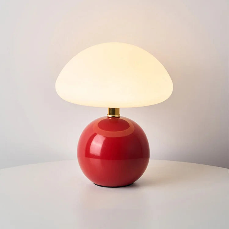 Bolania | Tischleuchte - Cremefarbenes Finish - Pilzform