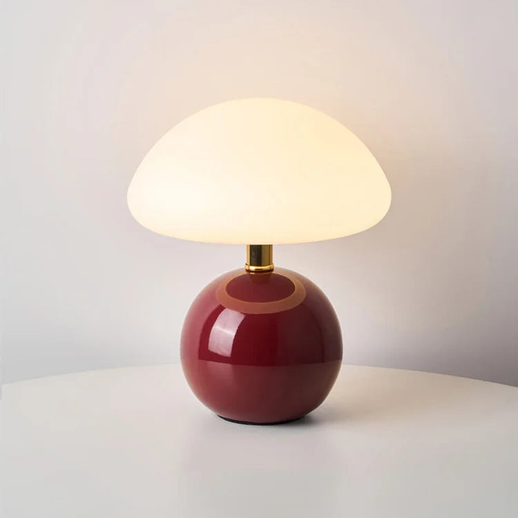 Bolania | Tischleuchte - Cremefarbenes Finish - Pilzform