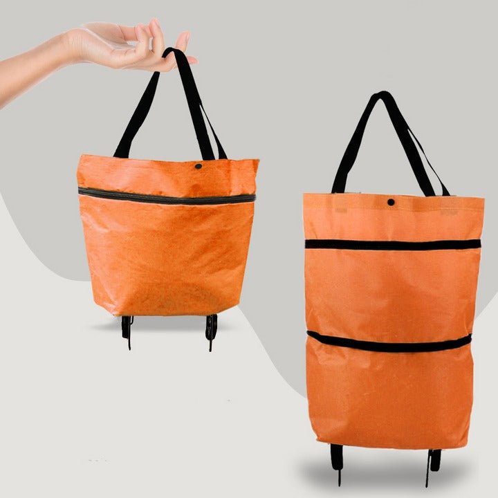 Faltbare Einkaufstasche mit Rollen 2 - in - 1 Shopper Trolley mit Reißverschluss - Erweiterung Tragegriffen Wiederverwendbar - Bolania