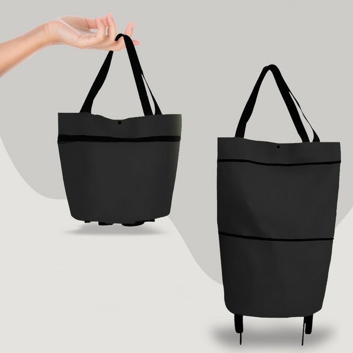 Faltbare Einkaufstasche mit Rollen 2 - in - 1 Shopper Trolley mit Reißverschluss - Erweiterung Tragegriffen Wiederverwendbar - Bolania