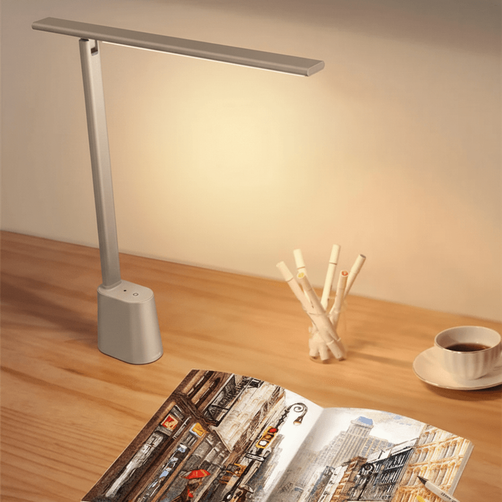 Faltbare LED-Schreibtischlampe Dimmbar mit USB-Betrieb Augenschonend Platzsparend für Homeoffice Lesen und Reisen - Bolania