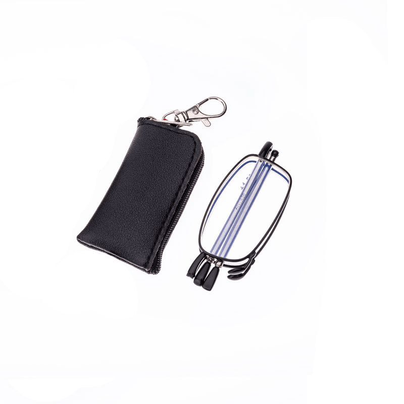 Faltbare Lesebrille mit Hartschalen - Etui HD - Gläser Metallgestell Kompakt für Reisen und Alltag - Bolania