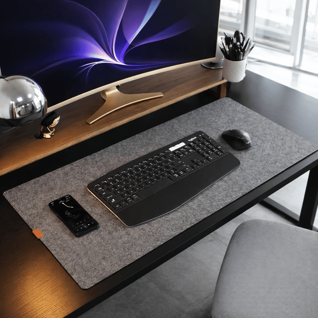 Wool Felt Desk Pad with Anti-Slip Backing, Large Surface, Scratch-Resistant for Keyboard, Mouse, and Laptop in the Home Office