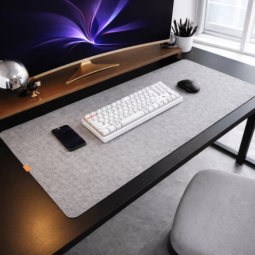 Wool Felt Desk Pad with Anti-Slip Backing, Large Surface, Scratch-Resistant for Keyboard, Mouse, and Laptop in the Home Office