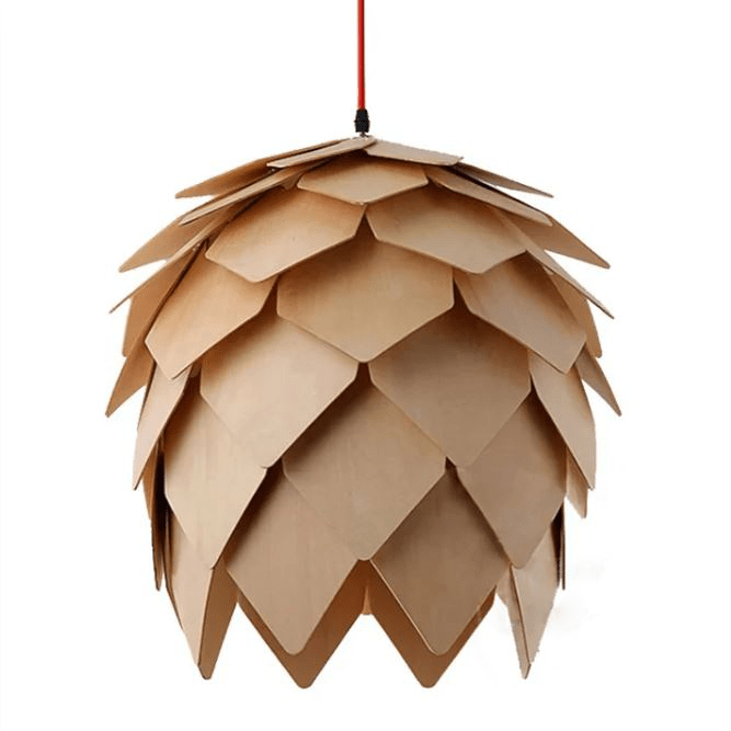 Bolania | Pendelleuchte - Pinienzapfen Design - Natürliche Holzleuchte