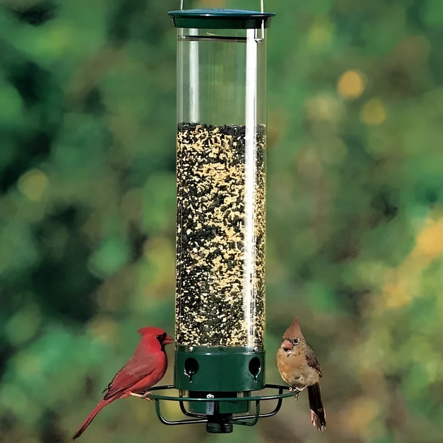 Eichhörnchen-Sicherer Vogel-Futterspender mit Gewichts-Mechanismus 4 Futter-Ports Metall und Polycarbonat zum Aufhängen