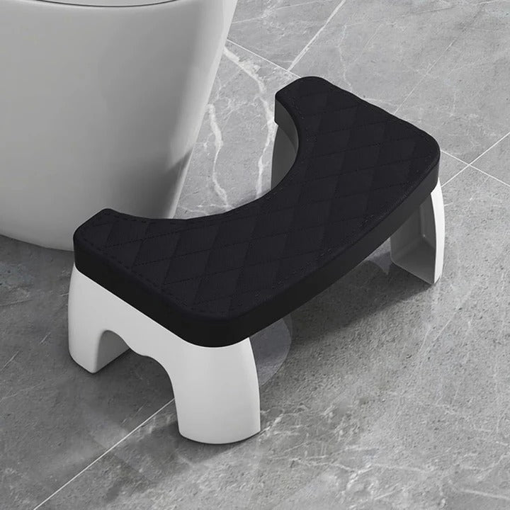 Toilet Stool with Ergonomic Cutout and Non-Slip Surface Compact and Stable Made of Robust PP Plastic