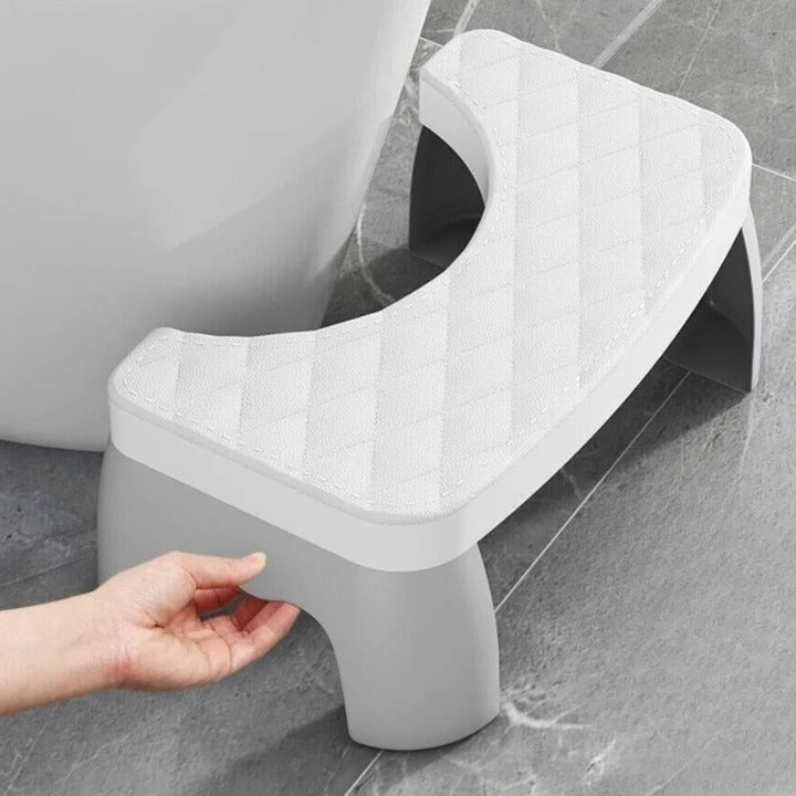 Toilet Stool with Ergonomic Cutout and Non-Slip Surface Compact and Stable Made of Robust PP Plastic