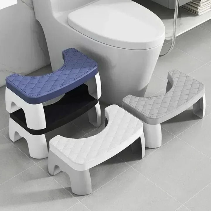 Toilet Stool with Ergonomic Cutout and Non-Slip Surface Compact and Stable Made of Robust PP Plastic
