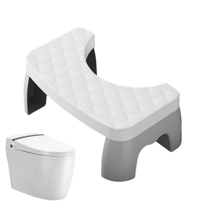 Toilet Stool with Ergonomic Cutout and Non-Slip Surface Compact and Stable Made of Robust PP Plastic