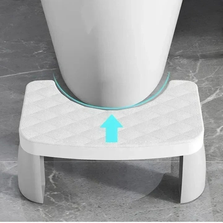 Toilet Stool with Ergonomic Cutout and Non-Slip Surface Compact and Stable Made of Robust PP Plastic