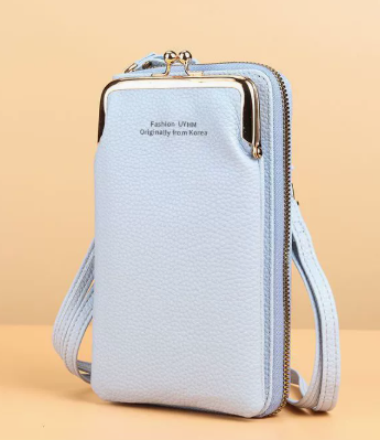 Damen-Handytasche Cross-Body aus PU-Leder mit Karten-Fächern Abnehmbarem Schulterriemen für Smartphones bis 6,5 in / 16,5 cm