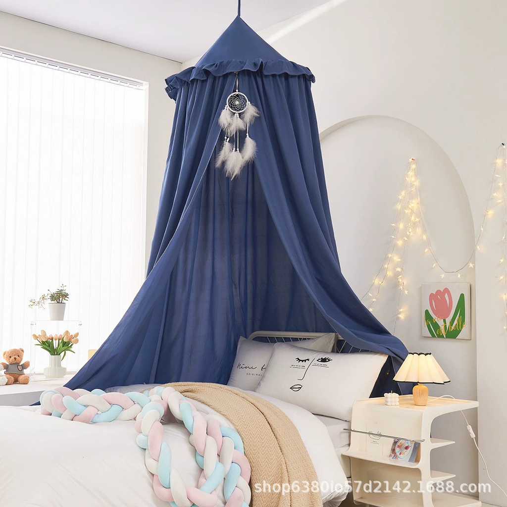 Betthimmel für das Kinderzimmer mit Rüschen, Deckenmontage, Baumwollmischgewebe