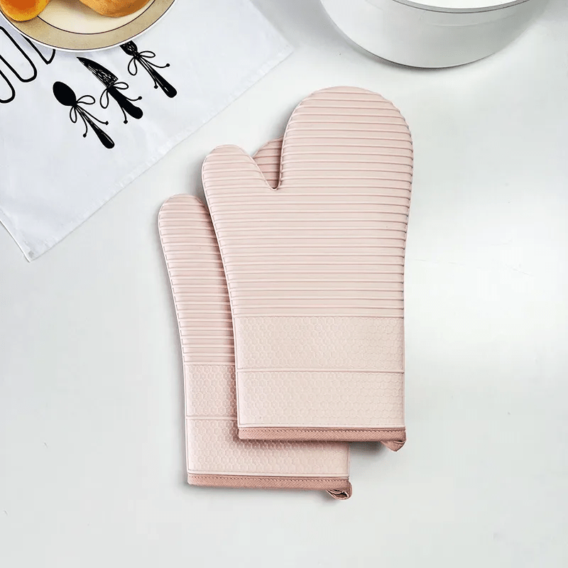 Silikon-Ofenhandschuhe Rutschfest Hitzebeständig bis 250 °C (482 °F) mit Langer Manschette Wasserdicht Spülmaschinenfest 33 cm (13 in)
