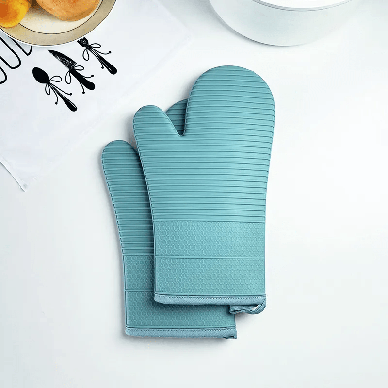 Silikon-Ofenhandschuhe Rutschfest Hitzebeständig bis 250 °C (482 °F) mit Langer Manschette Wasserdicht Spülmaschinenfest 33 cm (13 in)