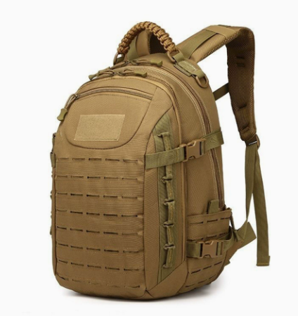 Taktischer Rucksack 30 Liter mit MOLLE-System Wasserabweisend Robust Belüfteter Rücken Klett-Patch-Fläche für Outdoor und Camping