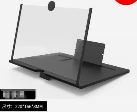 Smartphone Screen Magnifier, Foldable with 3D Acrylic Lens, Anti-Slip Stand, Battery-Free for Movies, Videos, and Mobile Gaming