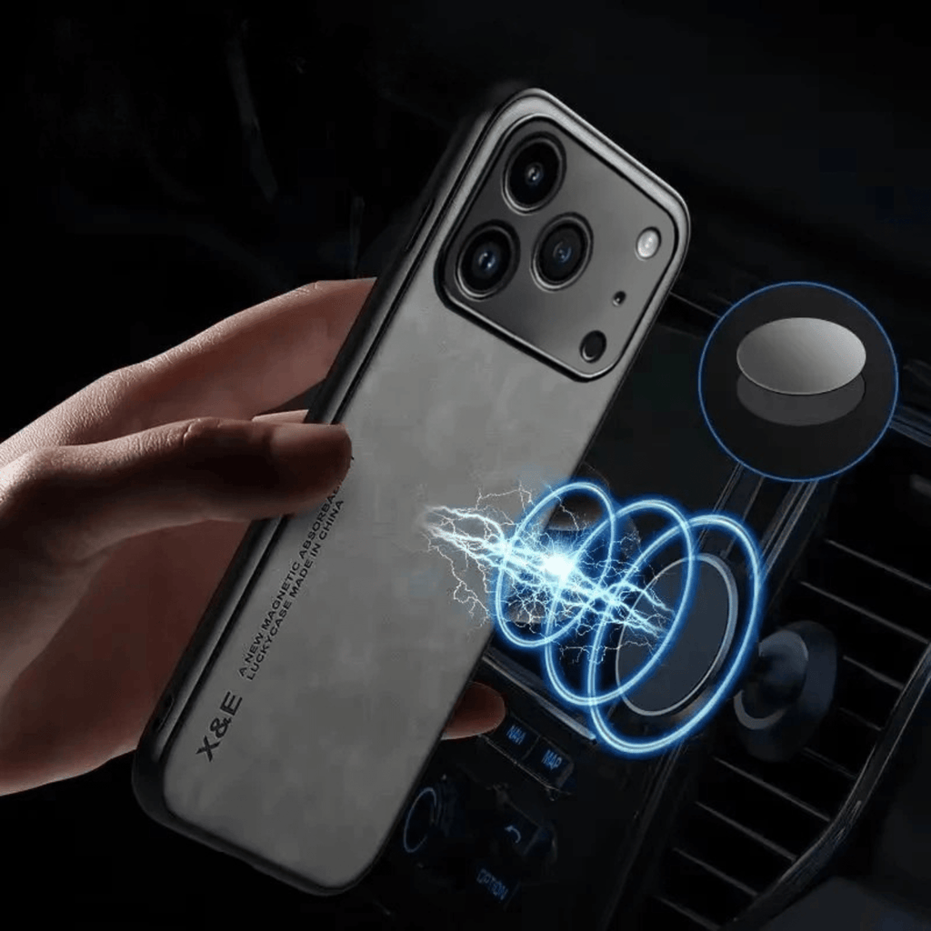 iPhone - Hülle in Wildleder - Optik Kunstleder MagSafe - Kompatibel Matte Oberfläche Stoßdämpfender Rahmen Erhabene Kamera - Einfassung - Bolania