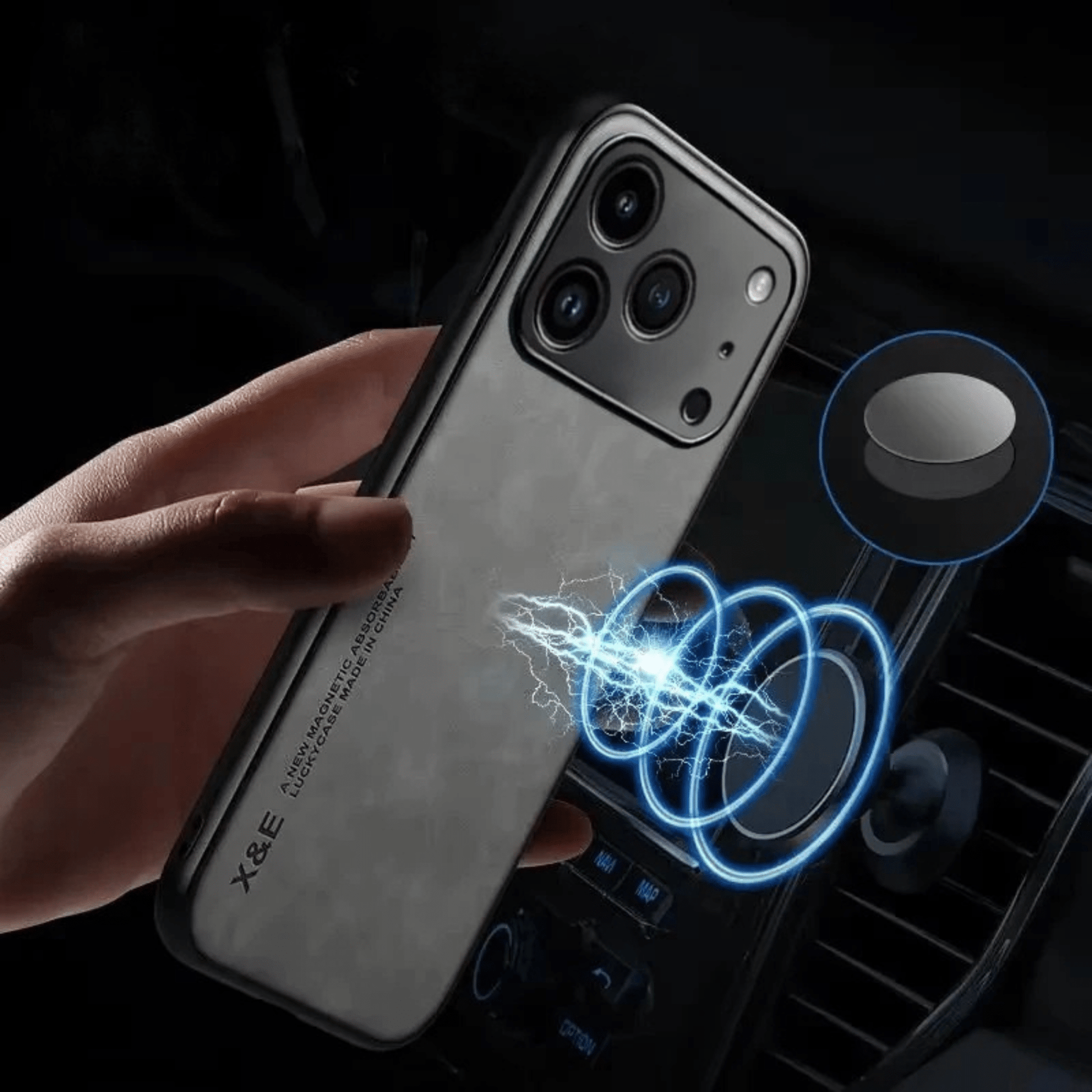 iPhone - Hülle in Wildleder - Optik Kunstleder MagSafe - Kompatibel Matte Oberfläche Stoßdämpfender Rahmen Erhabene Kamera - Einfassung - Bolania