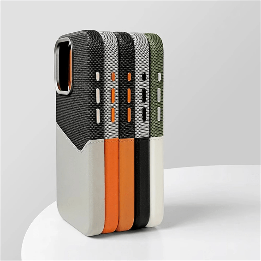 iPhone - Hülle mit Integriertem Kartenfach MagSafe - Kompatibel Zweifarbiges Color - Blocking Design Stoßdämpfend mit Rutschfestem Griff - Bolania