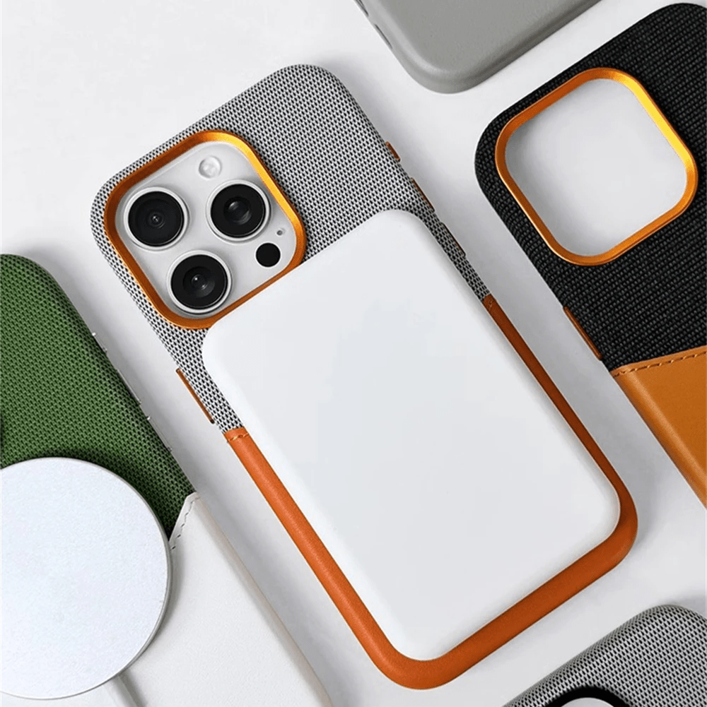 iPhone - Hülle mit Integriertem Kartenfach MagSafe - Kompatibel Zweifarbiges Color - Blocking Design Stoßdämpfend mit Rutschfestem Griff - Bolania