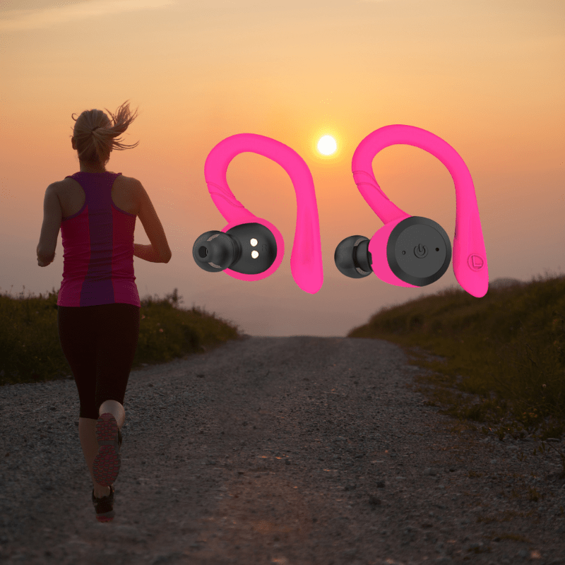 Kabellose Sport - Kopfhörer mit Ohrbügel Bluetooth 5.0 IPX7 Wasserdicht 20 Stunden Laufzeit Ladecase - Bolania