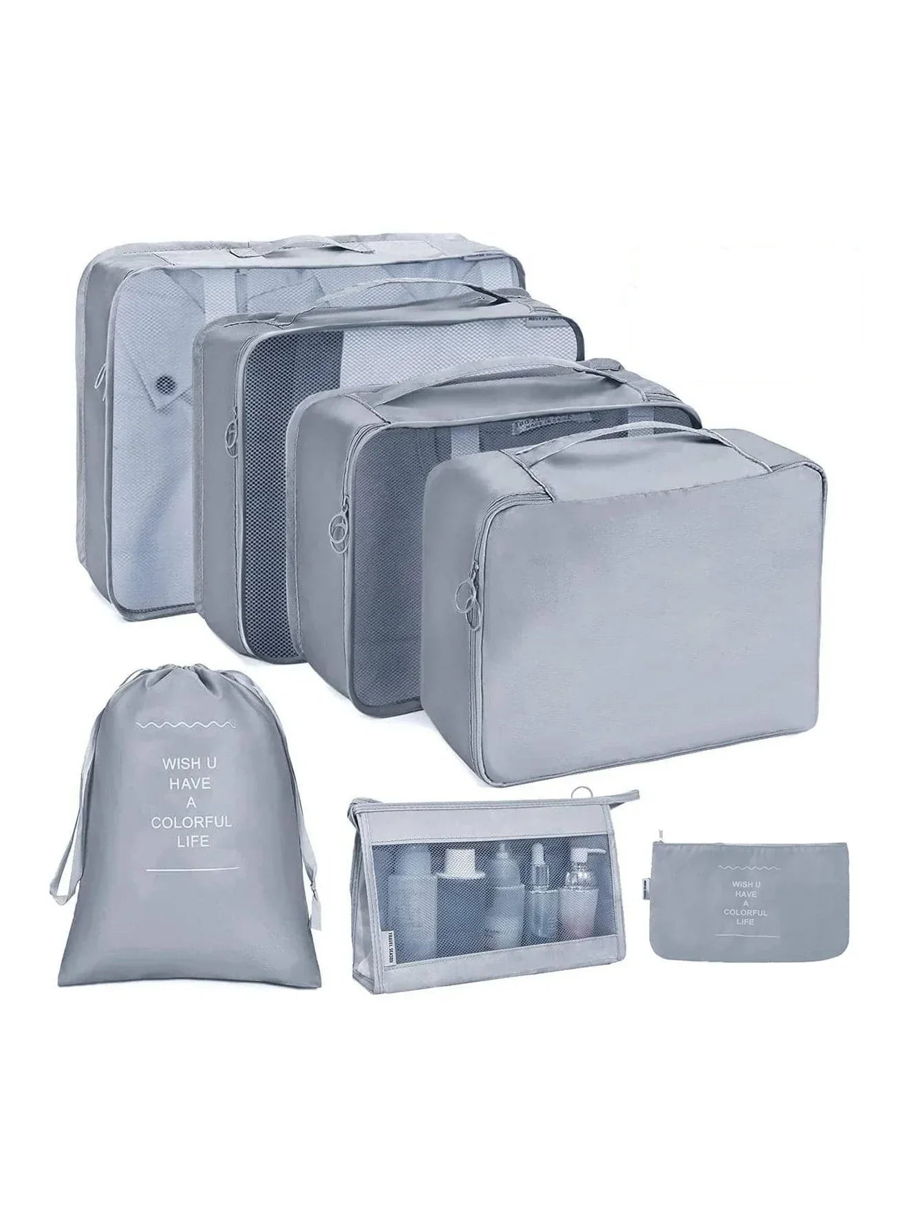 Koffer - Organizer Set 10 - teilig Packwürfel mit Mesh - Sichtfenster Schuhbeutel Kosmetik - Tasche Wäschesäcke aus Polyester - Bolania