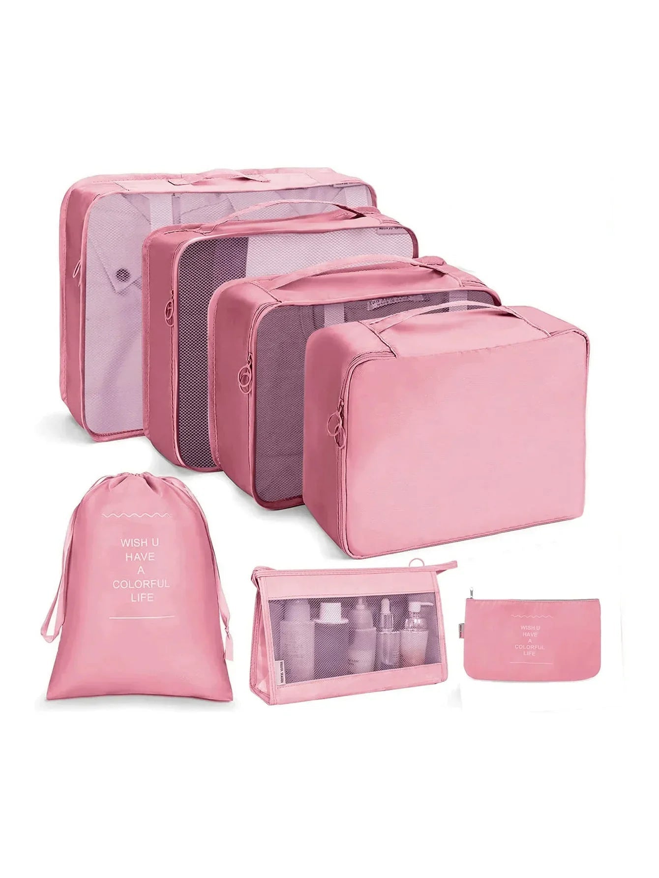 Koffer - Organizer Set 10 - teilig Packwürfel mit Mesh - Sichtfenster Schuhbeutel Kosmetik - Tasche Wäschesäcke aus Polyester - Bolania