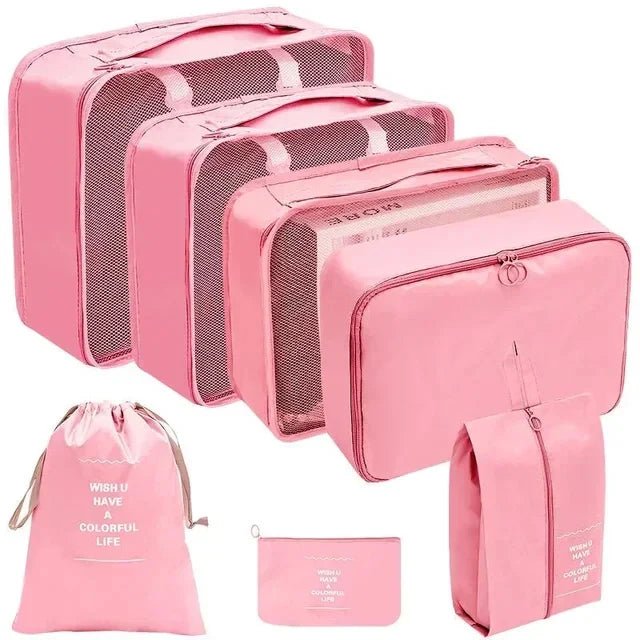 Koffer - Organizer Set 10 - teilig Packwürfel mit Mesh - Sichtfenster Schuhbeutel Kosmetik - Tasche Wäschesäcke aus Polyester - Bolania