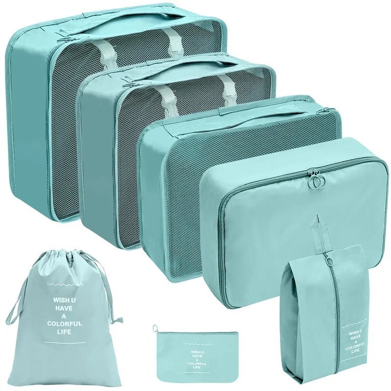 Koffer - Organizer Set 10 - teilig Packwürfel mit Mesh - Sichtfenster Schuhbeutel Kosmetik - Tasche Wäschesäcke aus Polyester - Bolania