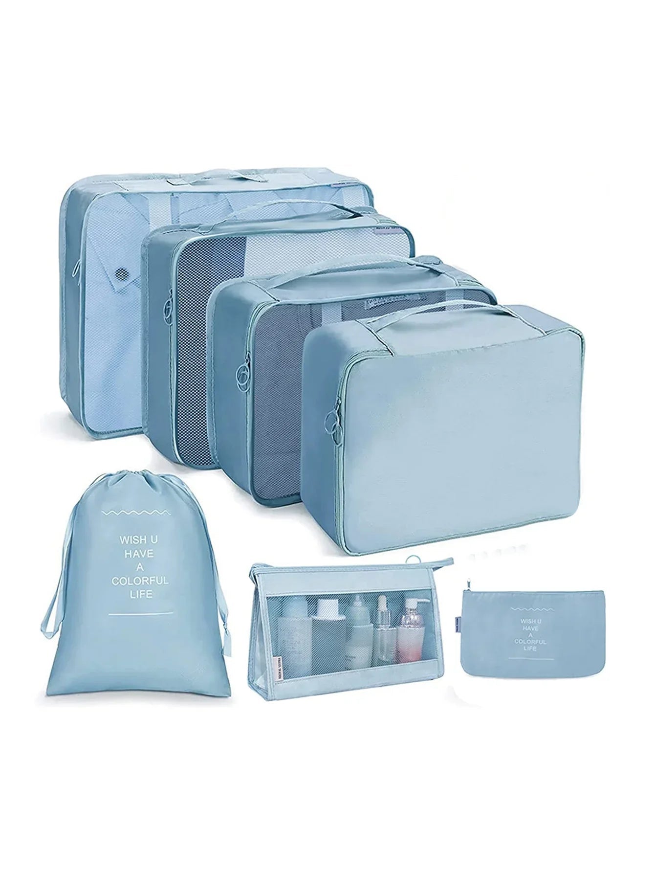 Koffer - Organizer Set 10 - teilig Packwürfel mit Mesh - Sichtfenster Schuhbeutel Kosmetik - Tasche Wäschesäcke aus Polyester - Bolania