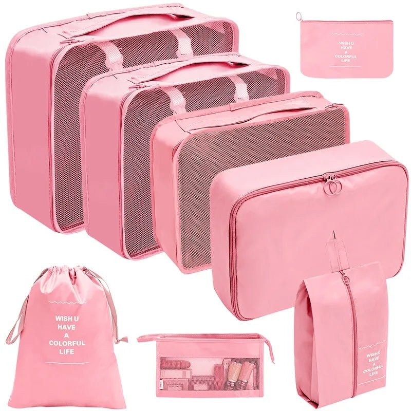 Koffer - Organizer Set 10 - teilig Packwürfel mit Mesh - Sichtfenster Schuhbeutel Kosmetik - Tasche Wäschesäcke aus Polyester - Bolania